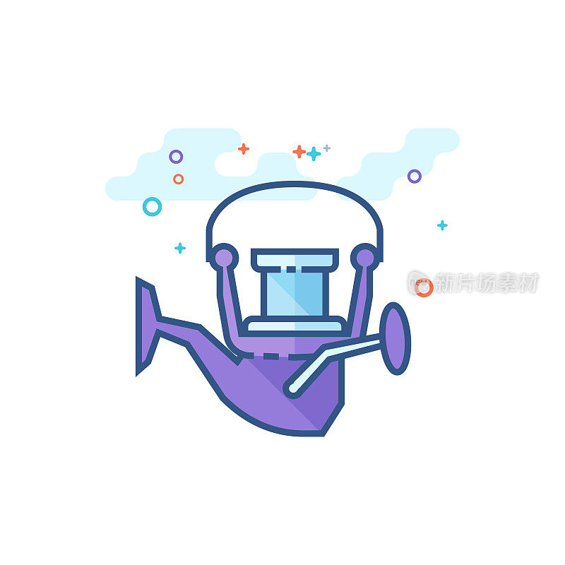 Flat Color Icon - Fishing reel